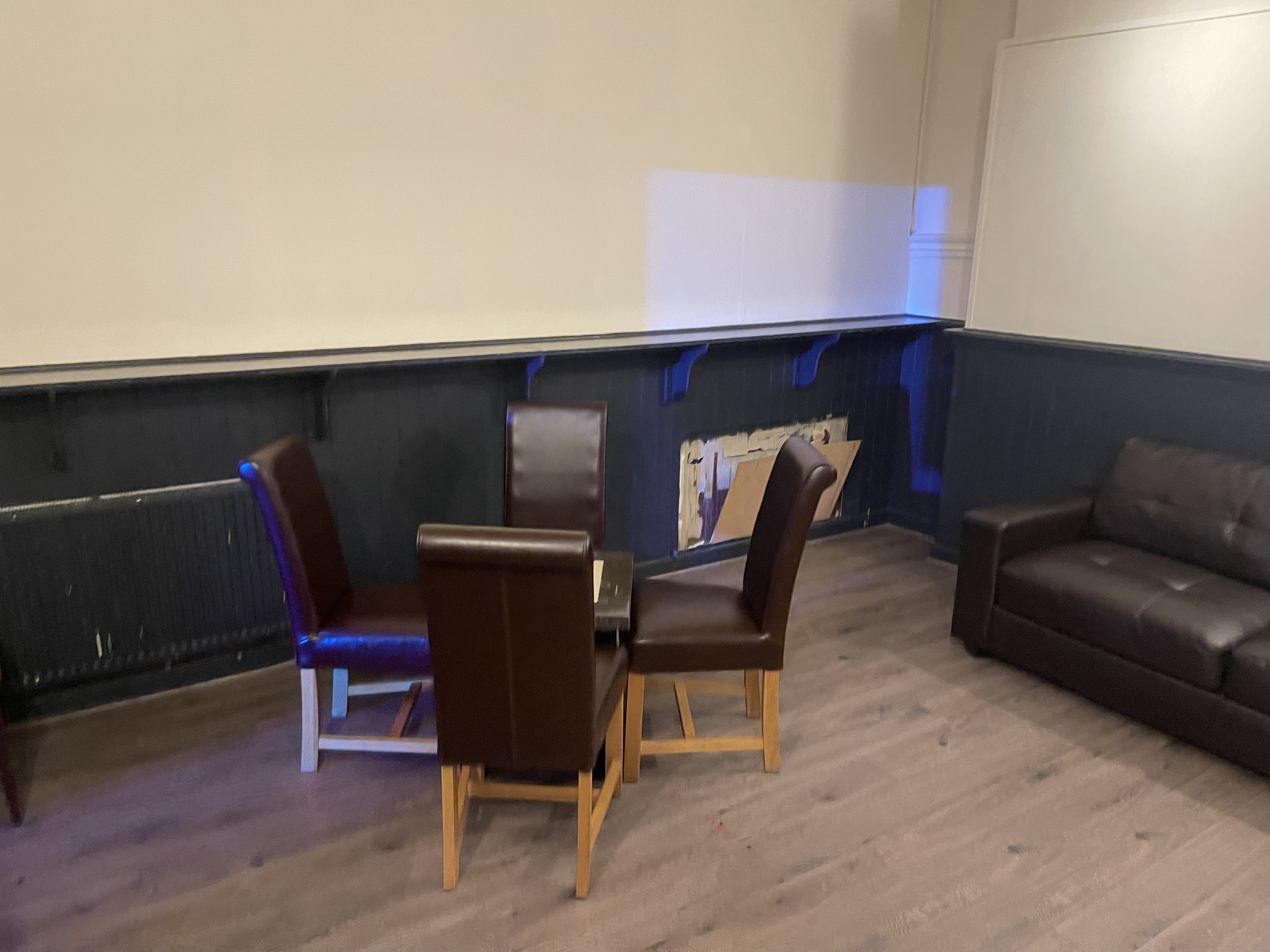 Main bar area with karaoke setup